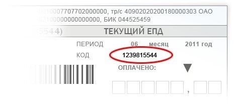 Квитанция содержит уникальный цифровой идентификатор плательщика.